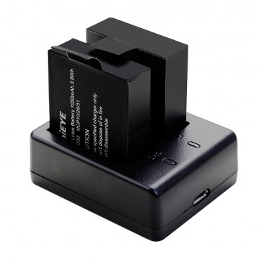 Dual Battery Charger Compatible With Action Camera i30 / i30+ / i60 / i60+ / i60e / T3