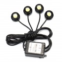 12V Car LED Daytime Running Lights Fog Signal Lamp Auto One Tow Four Flash White Light DRL 6000K IP68