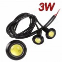 23mm 3W Motor Car Eagle Eye LED Daytime Running Lights Fog Light DC12V Black Shell