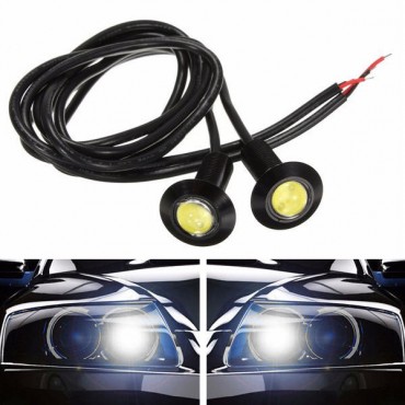 23mm 3W Motor Car Eagle Eye LED Daytime Running Lights Fog Light DC12V Black Shell