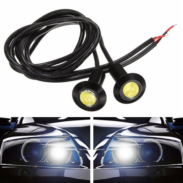 23mm 3W Motor Car Eagle Eye LED Daytime Running Lights Fog Light DC12V Black Shell