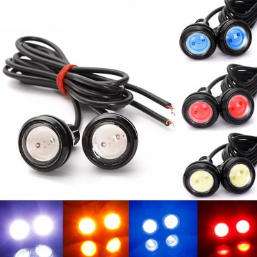 2PCS 3W LED Eagle Eye Lights Daytime Running DRL Bulb Backup Reversing Lamp 12V White for Car Motor