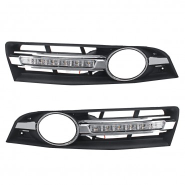 2Pcs Car LED DRL Lights Daytime Running Lamps 6000K For VW Passat B6 2007- 2011