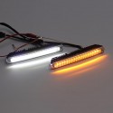 36 LED Dual Color Car Daytime Running Lights DRL Lamps Universal White+Amber