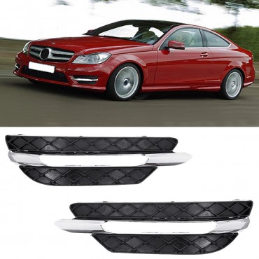 Front Bumper DRL Daytime Running Lights Grill Cover Left/Right for Mercedes-Benz W204 C-Class 2011-2013