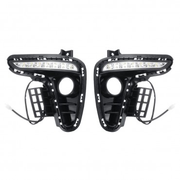 LED White DRL Daytime Running Lights Yellow Turn Signal Lamps Waterproof Pair for Kia Rio K2 2017-2018
