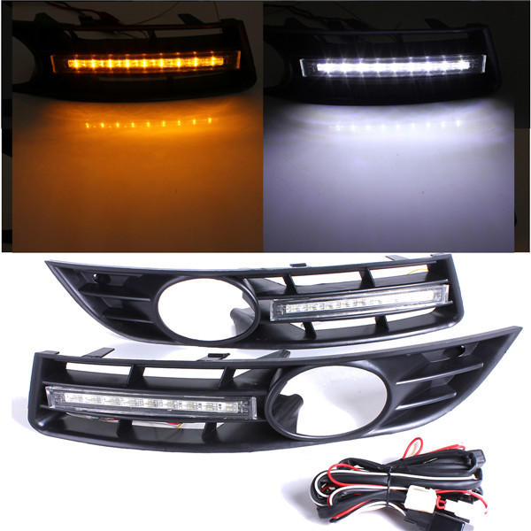 Paar Front Grille Grille 6 LED Tagfahrlicht Lamp For VW For Volkswagen For Passat