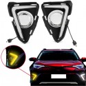 Pair Front Fog Light DRL Daytime Running Light For Toyota RAV4 2016-2017