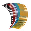 16 Strips 17/18inch Wheel Tire Stickers Strips Reflective Rim Tape Motorcycle Car Decals Auto Decoration Accessories