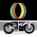 16pcs Tyre Reflective Strips Tape Styling Wheel Sticker Rim For 17Inch 18Inch Car Motorcycle Bike Tire