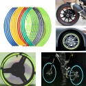 16pcs Tyre Reflective Strips Tape Styling Wheel Sticker Rim For 17Inch 18Inch Car Motorcycle Bike Tire