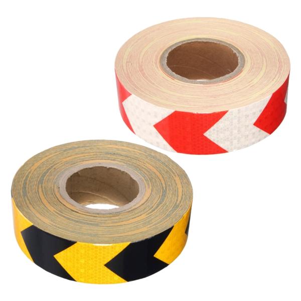 1m/45m Traffic Warning Safety Reflective Strips Black Yellow/Red White Arrow Sticker