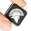 2.5X2.5cm Square Mini Molon Labe King Of Sparta Glow Tactical Army PVC Patch Brassard Black