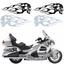 2pcs 13.5x5inch Universal Motorcycle Gas Tank Flames Badge Decal Sticker