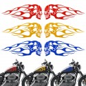 2pcs 13.5x5inch Universal Motorcycle Gas Tank Flames Badge Decal Sticker Red/Blue/Yellow