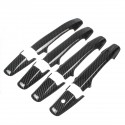 4 Pcs Carbon Fiber style Outside Door Handles Set Black For Honda Civic 2006-2011