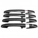 4 Pcs Carbon Fiber style Outside Door Handles Set Black For Honda Civic 2006-2011