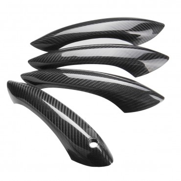 4PCS Real Carbon Fiber Door Handle Cover without LED Sensor Type For BMW F07 F10 F11 520i 528i 535i M5