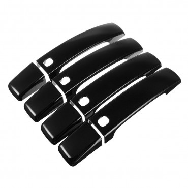 8PCS Glossy Black Smart Keyhole Car Door Handle Covers for Land Rover Dciscovery 4 Range Rover Sport Freelander