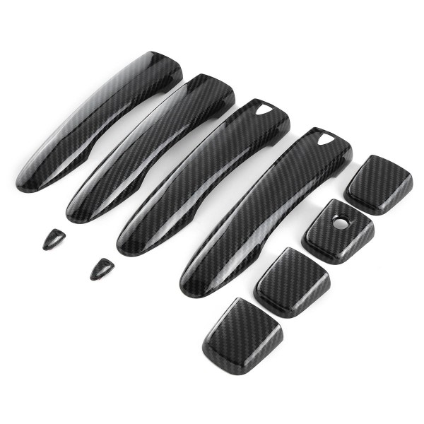 Car Carbon Fiber Door Handle Cover Trims 8PCS Kit for Nissan Qashqai Rogue X-trail 2014-2018