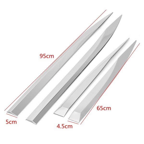 4pcs/Set Door Body Chrome Side Molding Protector Trim Stainless Steel For Peugeot 3008