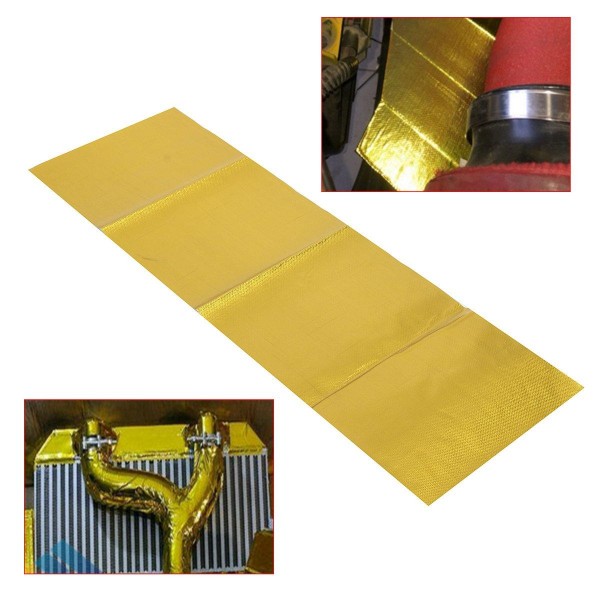 20x60cm Self Adhesive Reflective Gold High Temperature Exhaust Heat Shield Wrap Tape