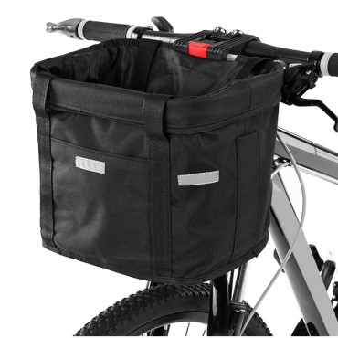 Folding Front Basket Waterproof Handlebar Box Pet Carrier Frame Bag For Electirc Scooter Bicycle Bike