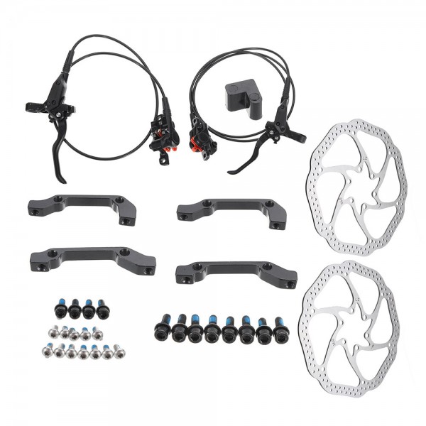 M2 Electric MTB Bike Hydraulic Brake Disc Set Front Rear Mineral Oil Lever With 160mm Rotors