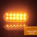 12LED Amber Car Emergency Flashing Light vehicle Strobe Flash Warning Lamp 6500K 12/24V 36W 18 Kind Flashing Model