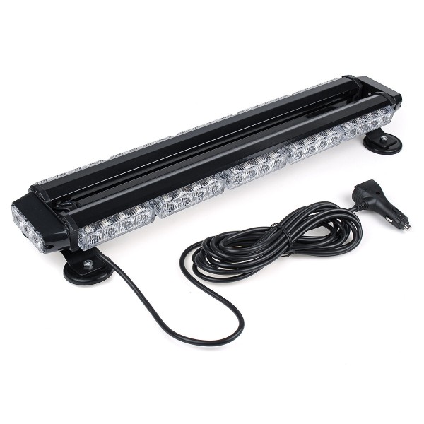 12V 24inch 46LED Car Roof Double Side Emergency Strobe Flash Light Lamp Bar White and Amber For Car Truck Boat