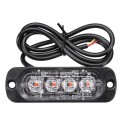 12W 4 LED Flash Strobe Warning Light Emergency Lamp Red/White 12/24V For Car Truck Motorcycle