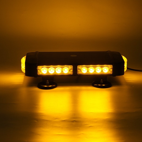 13Inch 24LED Car Roof Top Emergency Warning Strobe Light Bar 7 Flashing Pattern Beacon Lamp Waterproof Amber