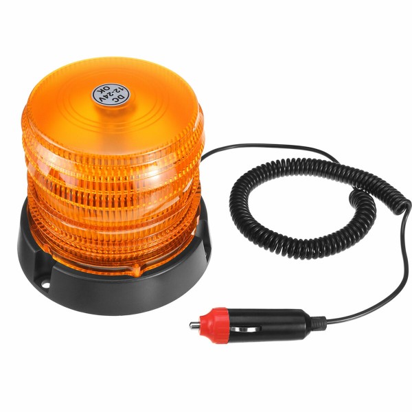 16 SMD LED 12V-24V Magnetic Flashing Beacon Strobe Recovery Warning Light Amber
