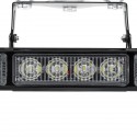 23Inch 12V 20 LED Emergency Warning Strobe Light Bar Amber & White with Large Suction Cups Car Lighter