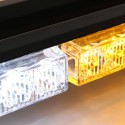 26Inch 162W LED Emergency Warning Lights Bar Double Side Flash Strobe Lamps 12V Yellow+White