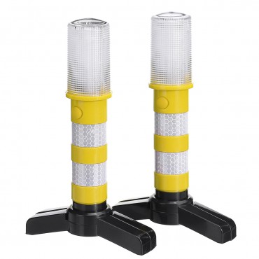 2PCS LED Car Emergency Warning Light Roadside Flash Flares Beacon Safety Strobe Lamp with Magnet Base for Traffic Warning Hiking
