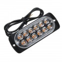 4PCS 36W 12 LED Ultra-thin Car Emergency Flashing Lights Flash Warning Strobe Lamp 12/24V Amber