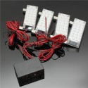 4x 22LED White Flashing Light Car Strobe Light with Controller 12V