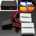 4x 22LED White Flashing Light Car Strobe Light with Controller 12V