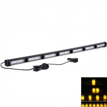 Amber LED Car Roof Emergency Warning Strobe Light Bar 17 Flash Modes Waterproof 12V-24V Truck Lorry Tractor Forklift