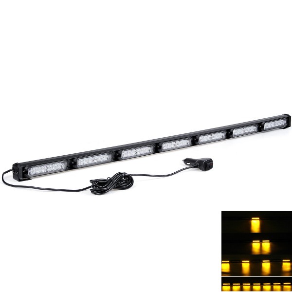 Amber LED Car Roof Emergency Warning Strobe Light Bar 17 Flash Modes Waterproof 12V-24V Truck Lorry Tractor Forklift