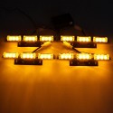 LED Car Grille Strobe Light Mini Police Emergency Warning Signal Flash Lamp 18W 12V Amber 4PCS