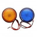 Round 20 LED Strobe Lights Emergency Warning Flashing Beacon Lamp Blue/Yellow DC 10-110V for Truck Tractor Agricultural Vehicle