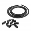 3 Meter AN4 AN6 AN8 AN10 AN12 Stainless Steel Nylon Braided Oil Fuel Line Hose With End Joint Black