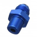 Male AN8 To 3/8inch NPT Thread Aluminum Straight Fuel Oil Hose Fitting Adapter Blue