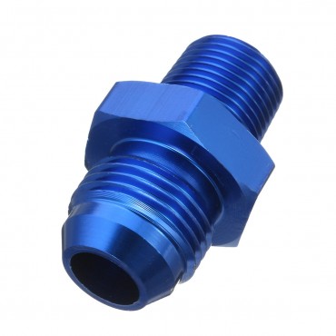 Male AN8 To 3/8inch NPT Thread Aluminum Straight Fuel Oil Hose Fitting Adapter Blue