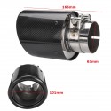 2.5 Inch 63mm-In 101mm-Out Glossy Carbon Fiber Car Exhaust Muffler Tip Pipe