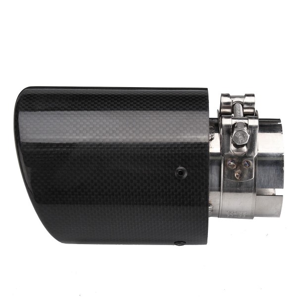 2.5 Inch 63mm-In 101mm-Out Glossy Carbon Fiber Car Exhaust Muffler Tip Pipe