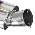 2.5 Inch Blue Car Burnt Dual Exhaust Pipes Polished Stainless Steel