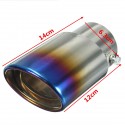 2.5inch Grilled Blue Chrome Stainless Steel Exhaust Muffler Tip Pipe Universal